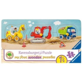 Puzzle Lemn Utilaje Constructii, 3 Piese Ravensburger - 1